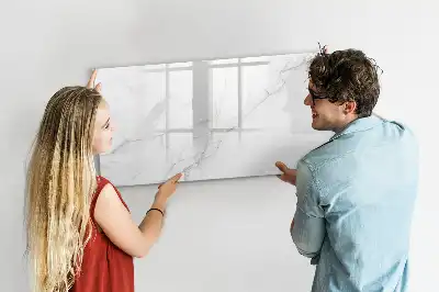Magnetisch glazen schrijfbord met decoratieve marmerlook voor notities en foto's