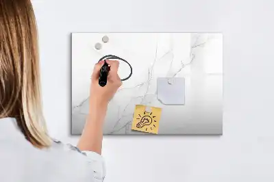 Magnetisch glazen schrijfbord met decoratieve marmerlook voor notities en foto's