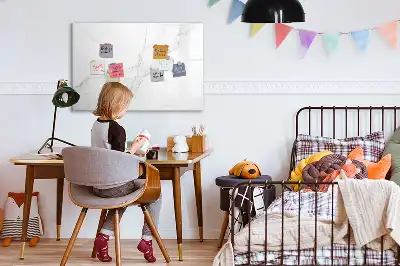 Magnetisch glazen schrijfbord met decoratieve marmerlook voor notities en foto's