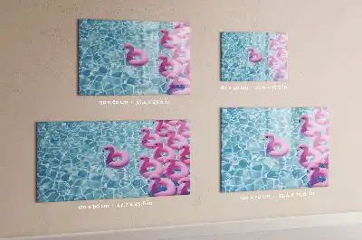 Beschrijfbaar glazen magneetbord met design opblaasbare flamingo's