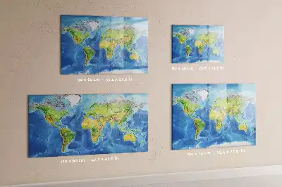 Glazen magneetbord wereldkaart beschrijfbaar designbord