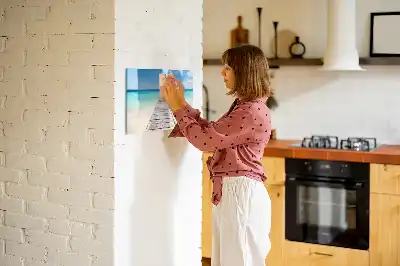 Magnetisch glazen schrijfbord voor notities en foto's met tropisch eiland