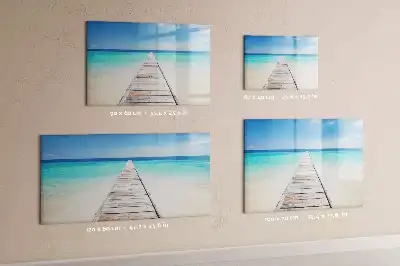 Magnetisch glazen schrijfbord voor notities en foto's met tropisch eiland