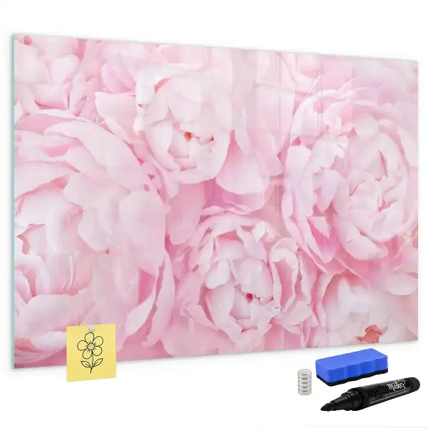 Beschrijfbaar glazen magneetbord met design van bloeiende bloemen