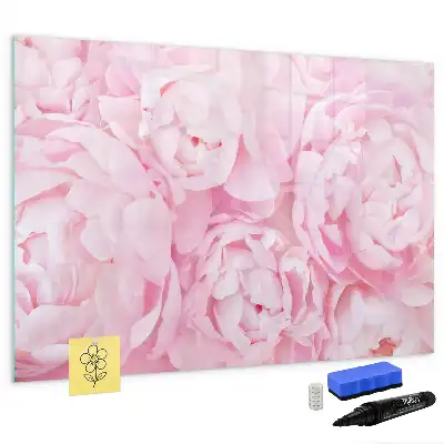 Beschrijfbaar glazen magneetbord met design van bloeiende bloemen