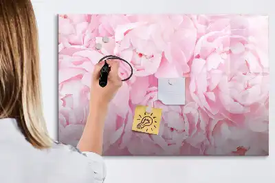 Beschrijfbaar glazen magneetbord met design van bloeiende bloemen