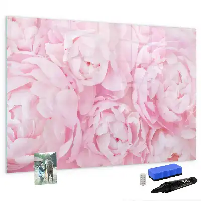 Beschrijfbaar glazen magneetbord met design van bloeiende bloemen