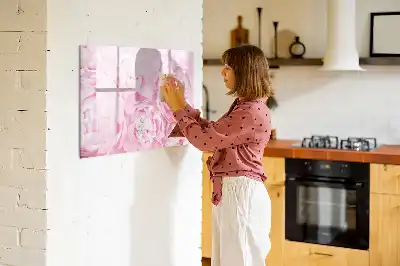 Beschrijfbaar glazen magneetbord met design van bloeiende bloemen