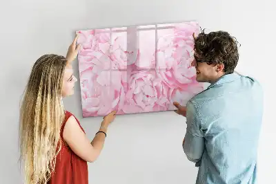 Beschrijfbaar glazen magneetbord met design van bloeiende bloemen