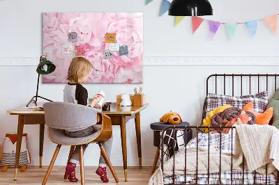 Beschrijfbaar glazen magneetbord met design van bloeiende bloemen