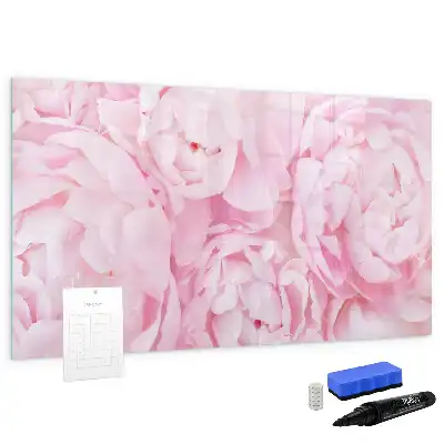 Beschrijfbaar glazen magneetbord met design van bloeiende bloemen