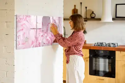 Beschrijfbaar glazen magneetbord met design van bloeiende bloemen