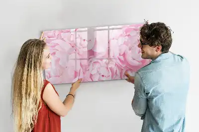 Beschrijfbaar glazen magneetbord met design van bloeiende bloemen
