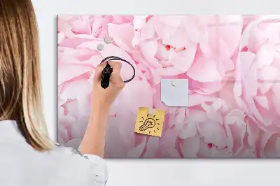 Beschrijfbaar glazen magneetbord met design van bloeiende bloemen