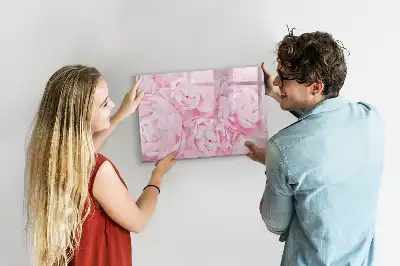 Beschrijfbaar glazen magneetbord met design van bloeiende bloemen