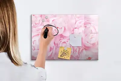 Beschrijfbaar glazen magneetbord met design van bloeiende bloemen