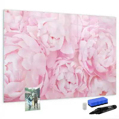Beschrijfbaar glazen magneetbord met design van bloeiende bloemen