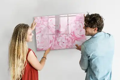 Beschrijfbaar glazen magneetbord met design van bloeiende bloemen