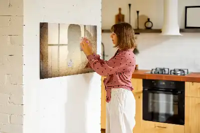 Magnetisch glazen schrijfbord met print van een oude wereldkaart