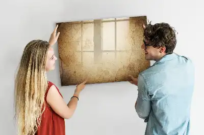 Magnetisch glazen schrijfbord met print van een oude wereldkaart