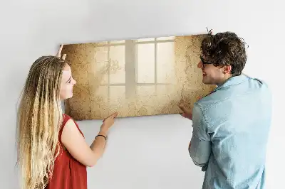 Magnetisch glazen schrijfbord met print van een oude wereldkaart