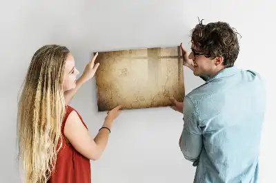Magnetisch glazen schrijfbord met print van een oude wereldkaart
