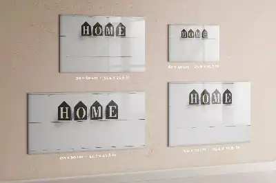 Beschrijfbaar glazen magneetbord met Thuis tekst design