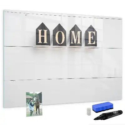 Beschrijfbaar glazen magneetbord met Thuis tekst design