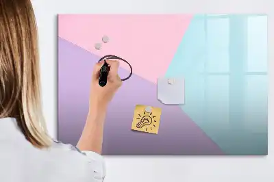 Magnetisch glazen schrijfbord voor notities en foto's met pastelpatroon