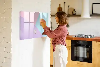Magnetisch glazen schrijfbord voor notities en foto's met pastelpatroon