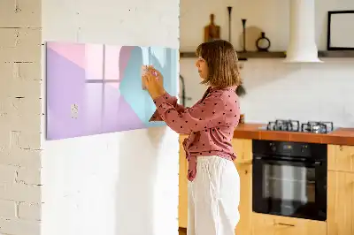Magnetisch glazen schrijfbord voor notities en foto's met pastelpatroon
