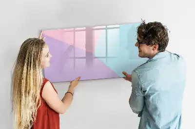 Magnetisch glazen schrijfbord voor notities en foto's met pastelpatroon