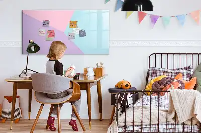 Magnetisch glazen schrijfbord voor notities en foto's met pastelpatroon