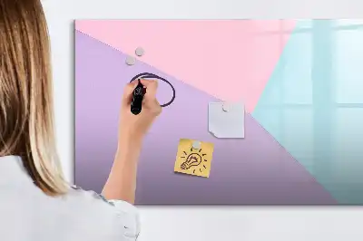 Magnetisch glazen schrijfbord voor notities en foto's met pastelpatroon