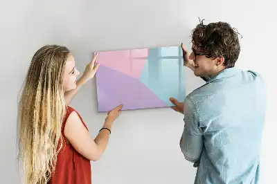 Magnetisch glazen schrijfbord voor notities en foto's met pastelpatroon
