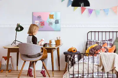 Magnetisch glazen schrijfbord voor notities en foto's met pastelpatroon