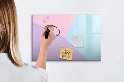 Magnetisch glazen schrijfbord voor notities en foto's met pastelpatroon