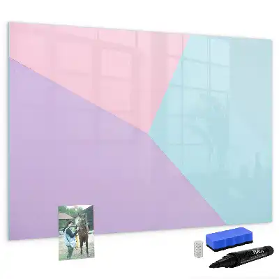 Magnetisch glazen schrijfbord voor notities en foto's met pastelpatroon