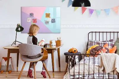 Magnetisch glazen schrijfbord voor notities en foto's met pastelpatroon
