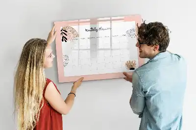 Magnetisch glazen schrijfbord voor notities en foto's met bloemendesign