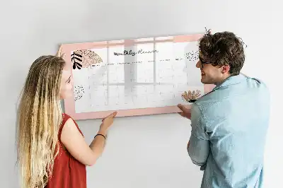 Magnetisch glazen schrijfbord voor notities en foto's met bloemendesign