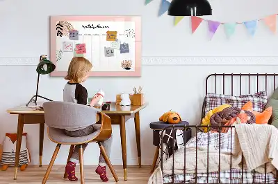 Magnetisch glazen schrijfbord voor notities en foto's met bloemendesign
