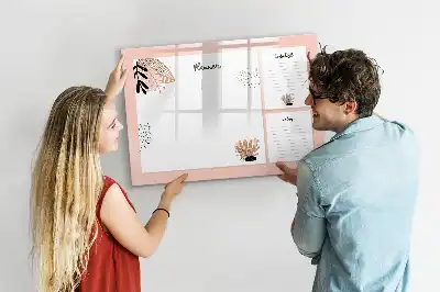 Beschrijfbaar glazen magneetbord met design planner voor notities