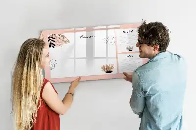 Beschrijfbaar glazen magneetbord met design planner voor notities