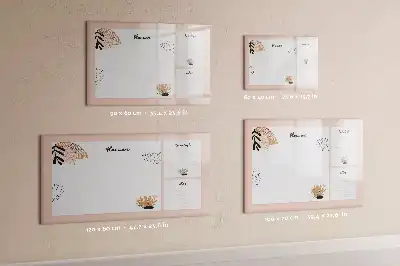 Beschrijfbaar glazen magneetbord met design planner voor notities