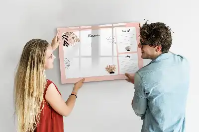 Beschrijfbaar glazen magneetbord met design planner voor notities