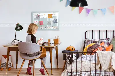Magnetisch glazen memobord voor notities en foto's met wekelijks schema