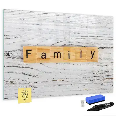 Magnetisch glazen schrijfbord voor notities en foto's familie