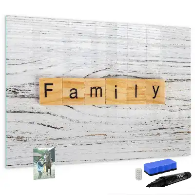 Magnetisch glazen schrijfbord voor notities en foto's familie