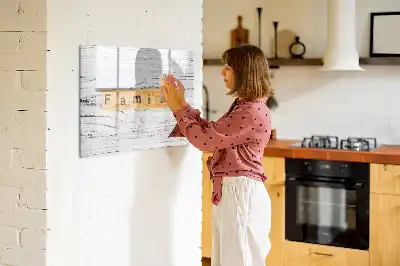 Magnetisch glazen schrijfbord voor notities en foto's familie